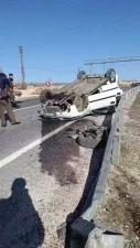 Takla atan ara&ccedil;tan burnu bile kanamadan kurtuldu
