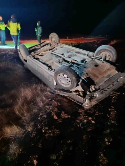 Takla atan otomobilin sürücüsü yaralandı
