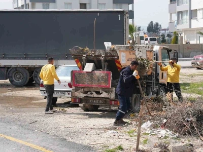 Tarsus&rsquo;ta bayram &ouml;ncesinden başlatılan temizlik ve ila&ccedil;lama &ccedil;alışmaları s&uuml;r&uuml;yor
