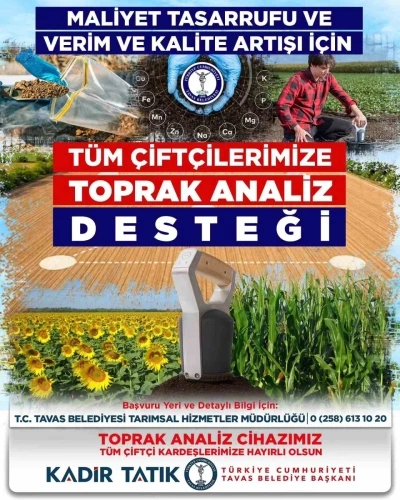 Tavas Belediyesinden &ccedil;ift&ccedil;ilere toprak analizi desteği
