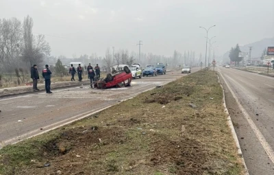 Tavşanlı&rsquo;da otomobil takla attı: 1 yaralı
