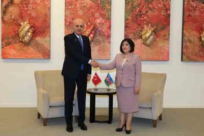 TBMM Başkanı Kurtulmuş, Azerbaycan Milli Meclisi Başkanı Gafarova ile g&ouml;r&uuml;şt&uuml;
