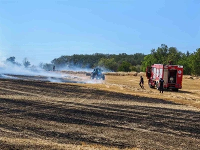 Tekirdağ’da 50 dönüm biçilmiş buğday tarlası yandı
