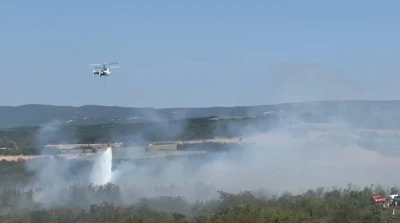 Tekirdağ&rsquo;da anız yangını ormana sı&ccedil;radı: Havadan ve karadan m&uuml;dahaleyle kontrol altına alındı
