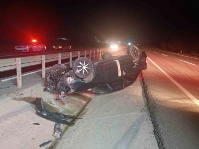 Tekirdağ&rsquo;da otomobil takla attı: 1 yaralı
