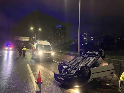 Tekirdağ&rsquo;da otomobil takla attı, s&uuml;r&uuml;c&uuml; alkoll&uuml; &ccedil;ıktı
