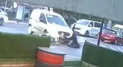 Tekirdağ&rsquo;da otomobille &ccedil;arpışan motosikletlinin yaralandığı kaza kamera
