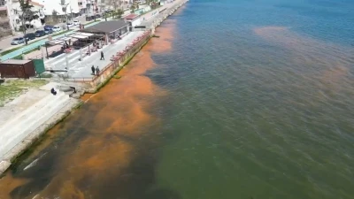 Tekirdağ&rsquo;da sahil turuncuya b&uuml;r&uuml;nd&uuml;
