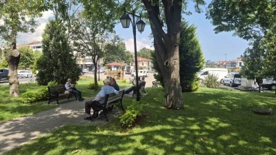 Tekirdağ&rsquo;da sıcaktan bunalanlar g&ouml;lgelik alanlara sığındı
