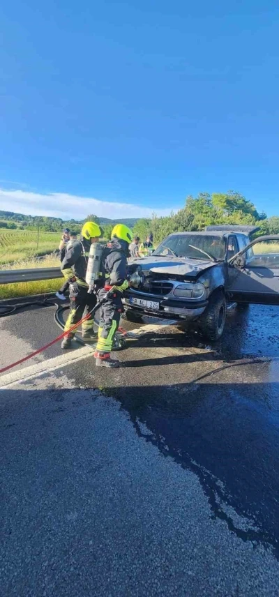 TEM Otoyolu&rsquo;nda cip alevlere teslim oldu
