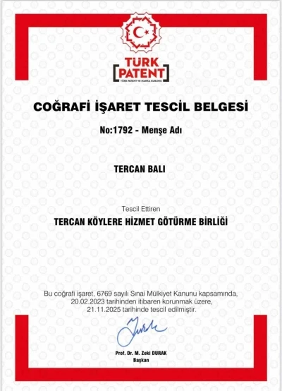 Tercan Balı Erzincan’ın 14. Coğrafi İşaretli ürünü oldu
