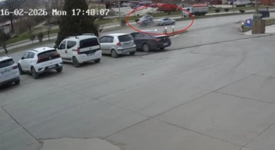 Tokat&rsquo;ta 2 kişinin yaralandığı kaza kamerada
