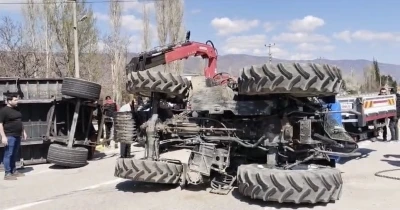 Tokat&rsquo;ta g&uuml;bre y&uuml;kl&uuml; trakt&ouml;r devrildi

