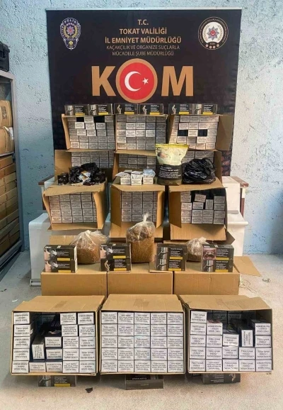 Tokat’ta kaçak tütün operasyonu: 180 bin adet makaron ele geçirildi

