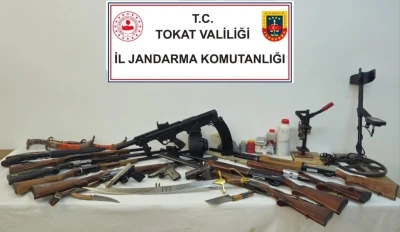 Tokat&rsquo;ta silah ve tarihi eser operasyonu
