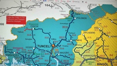 Tunceli&rsquo;de yoğun kar yağışı nedeniyle bir&ccedil;ok il yolu ulaşıma kapatıldı
