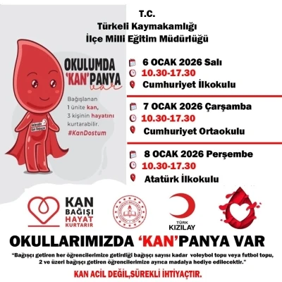 T&uuml;rkeli&rsquo;de okullarda kan bağışı kampanyası
