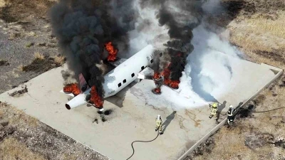 ‘Uçak kaza kırıma uğradı’ tatbikatı nefes kesti

