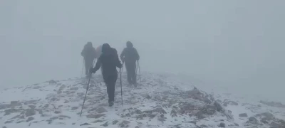 Uludağ’da yılın ilk karını zirvede kutladılar
