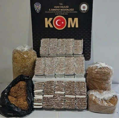 Uşak’ta kaçak tütün ve makaron operasyonu

