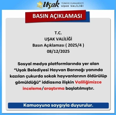 Uşak Valiliği, bakım evi yanında ölü hayvan bulunduğu iddialarıyla ilgili inceleme başlattı
