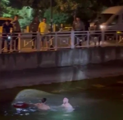 Uygulamaya girmemek için kanala atladı, boğulmaktan vatandaşlar kurtardı
