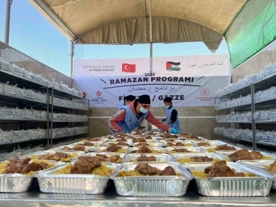 Vakıflar Genel M&uuml;d&uuml;rl&uuml;ğ&uuml; Gazze&rsquo;de: G&uuml;nl&uuml;k 20 bin kişilik iftar desteği
