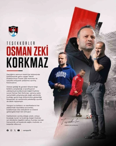 Vanspor, Osman Zeki Korkmaz ile yollarını ayırdı
