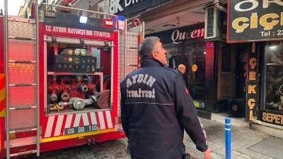 Vatandaşların dikkati iş yerini yanmaktan kurtardı
