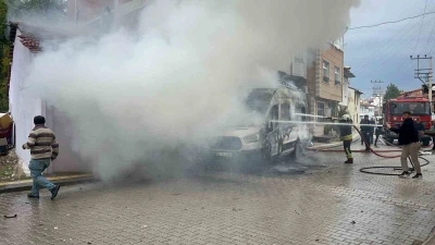 Vezirköprü’de minibüs yangını
