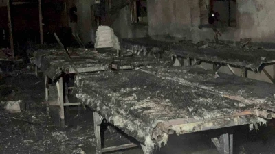 Yangında mermerit atölyesi kullanılamaz hale geldi
