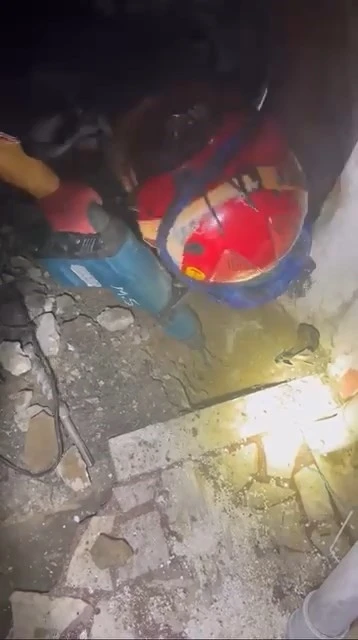 Yaramaz kedi, kaza kaza kendini toprağa gömdü
