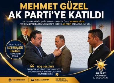 Yeniden Refah&rsquo;tan AK Parti&rsquo;ye Ge&ccedil;iş: Mehmet G&uuml;zel Rozetini Taktı