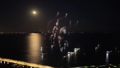 Yenikapı Sahili&rsquo;nde 1453 dronla fetih ş&ouml;leni
