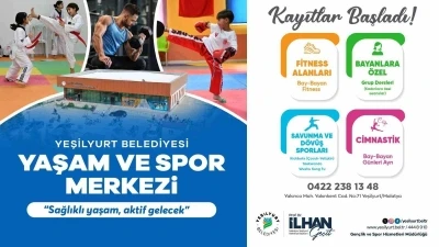 Yeşilyurt Belediyesi Yaşam ve Spor Merkezi&rsquo;nde kayıtlar başladı
