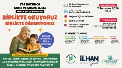 Yeşilyurt&rsquo;ta "Birlikte Okuyoruz, Birlikte Eğleniyoruz" etkinlikleri başlıyor
