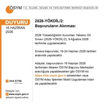 Y&Ouml;KDİL başvuruları başladı
