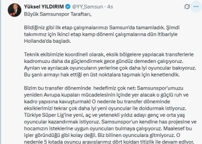 Y&uuml;ksel Yıldırım: "Ayrılan oyuncuların yerine &ccedil;ok daha iyilerine bakıyoruz"
