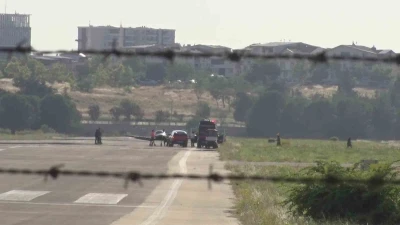 Yunuseli Havaalanı&rsquo;nda gergin anlar
