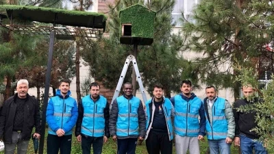 Yurt &ouml;ğrencileri kuşlar i&ccedil;in ev yaptılar
