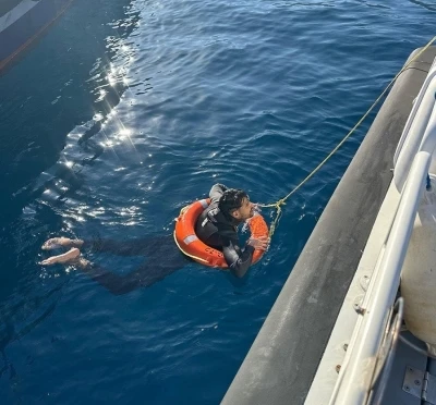 Yüzerek Yunanistan’a geçmeye çalıştı
