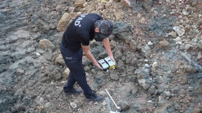 Zemin iyileştirme çalışması sırasında doğal gaz borusu delindi
