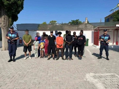 Zeytinlik alana saklanan 16 düzensiz göçmen yakalandı
