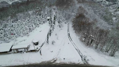 Zonguldak&rsquo;ta beyaz g&uuml;zellik havadan g&ouml;r&uuml;nt&uuml;lendi
