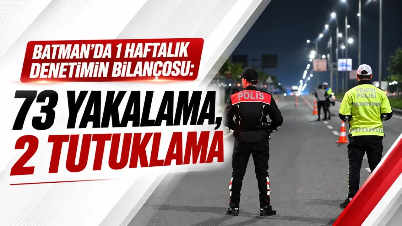 Batman’da emniyet ekiplerinin asayiş, kaçakçılık, narkotik ve trafik denetimlerini gösteren haber görseli