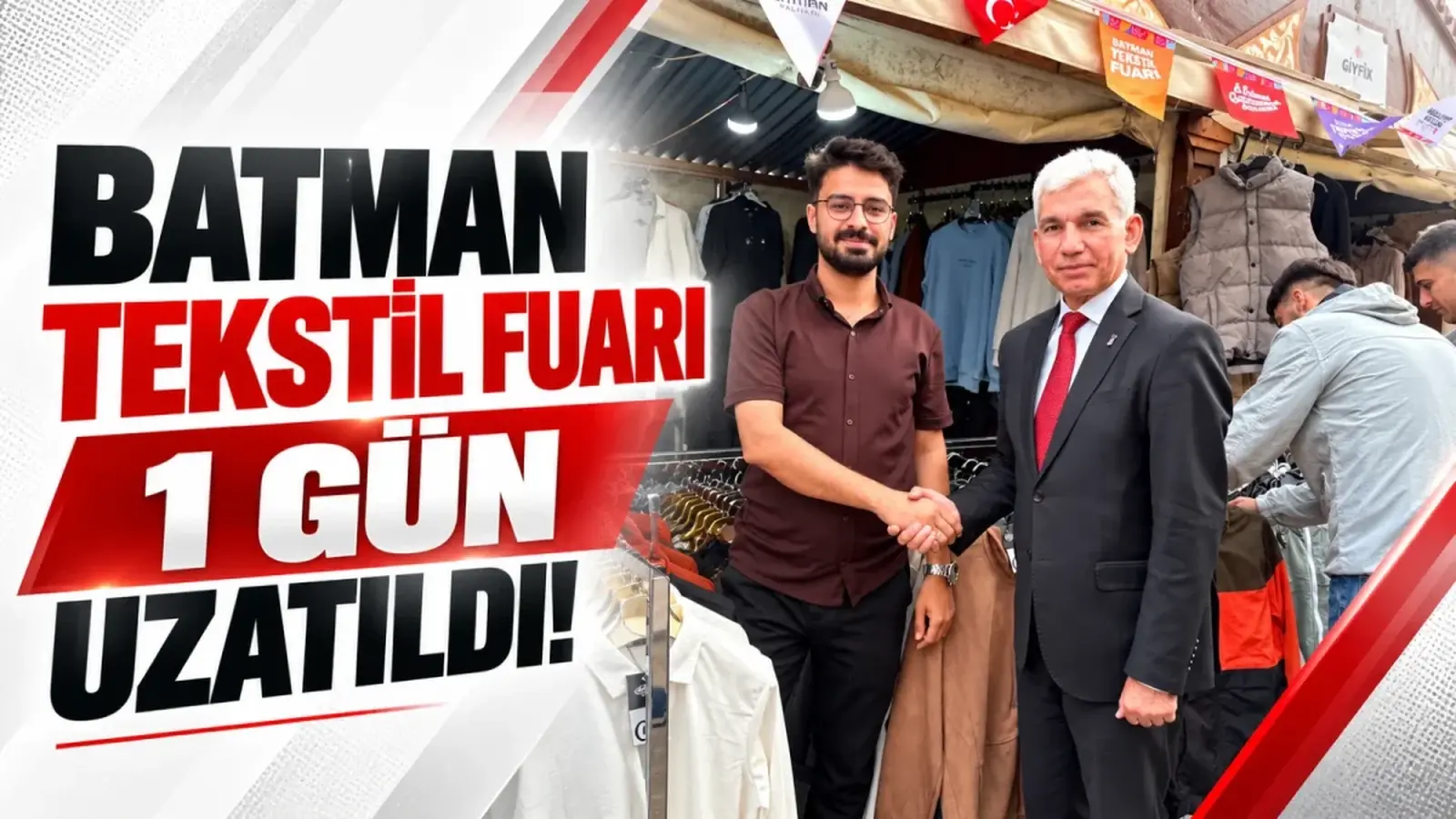 Batman Tekstil Fuarı’nda stantları gezen ziyaretçiler ve yerel esnaf