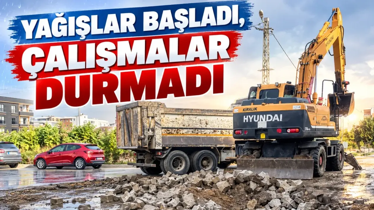 Batman’da yağışa rağmen yol ve üstyapı mesaisi sürüyor