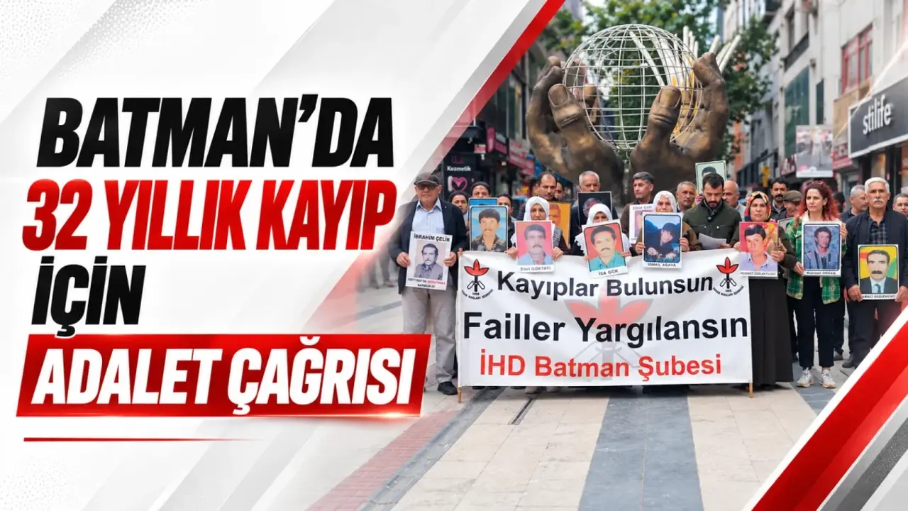 İHD Batman Şubesi ve kayıp yakınlarının Nazım Gülmez için düzenlediği basın açıklamasını gösteren haber görseli