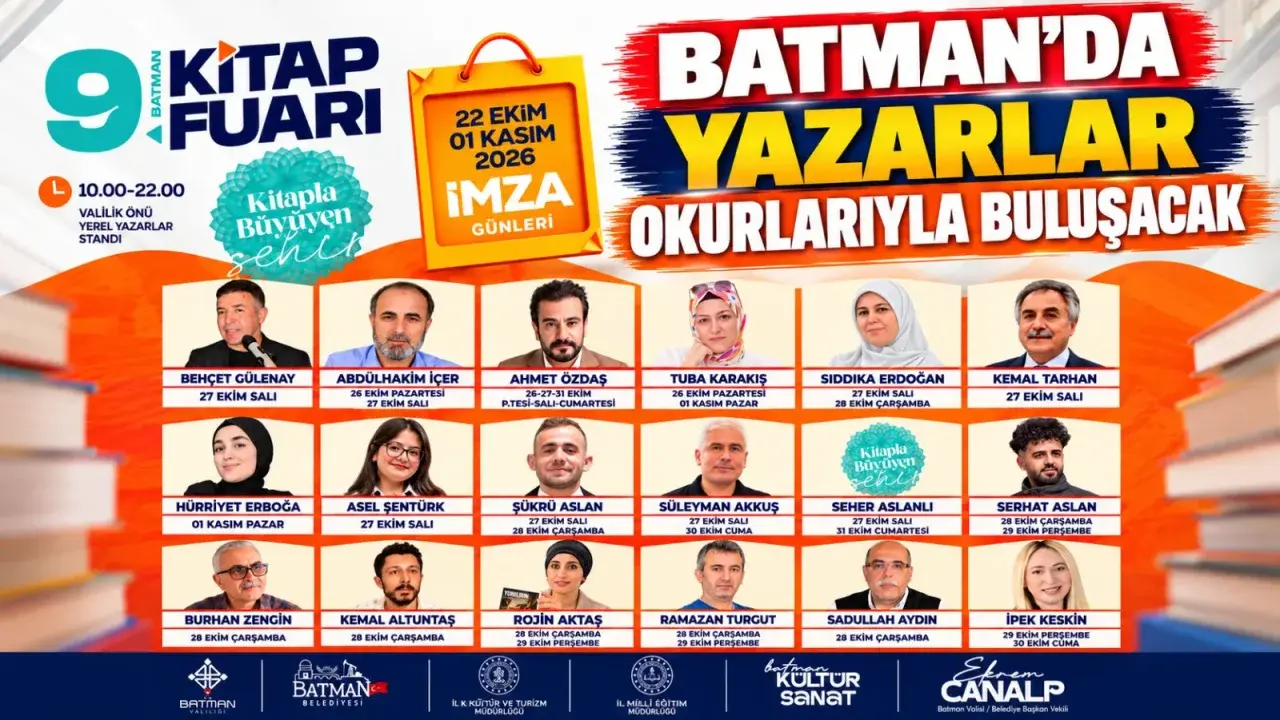 Batman’da 9. Kitap Fuarı’nda yerel kalemler okurlarıyla buluşacak