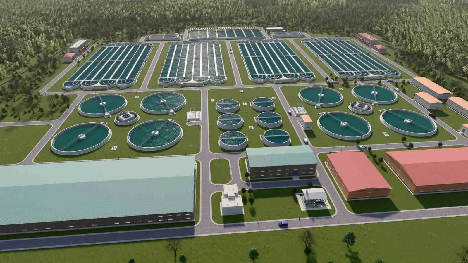 Gaziantep OSB’de planlanan yüksek kapasiteli evsel ve endüstriyel atıksu arıtma tesisi için temsili proje görseli
